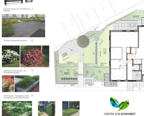 Pflanzplanung Garten mit Terrasse